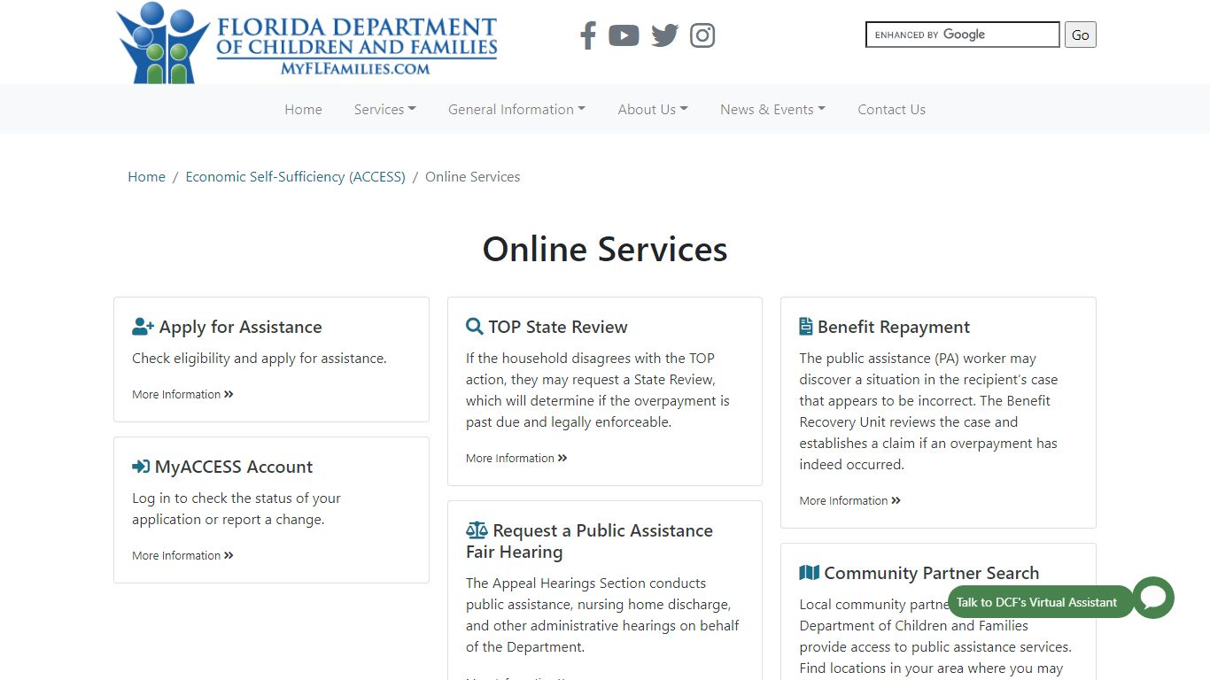 ACCESS Florida - Florida Department of Children and Families